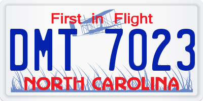 NC license plate DMT7023