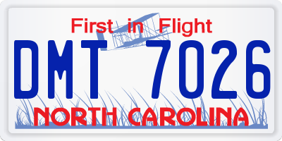 NC license plate DMT7026