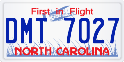 NC license plate DMT7027