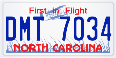 NC license plate DMT7034