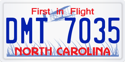 NC license plate DMT7035