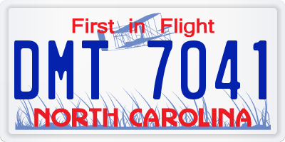 NC license plate DMT7041