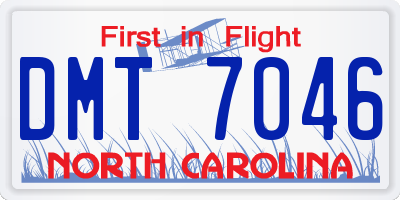 NC license plate DMT7046