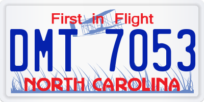 NC license plate DMT7053
