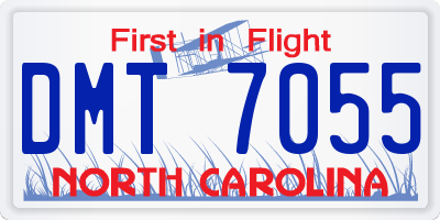 NC license plate DMT7055