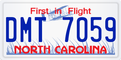 NC license plate DMT7059
