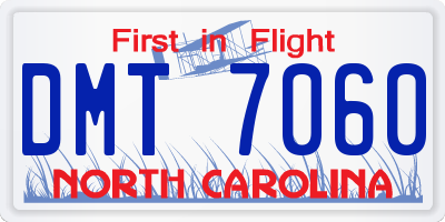 NC license plate DMT7060