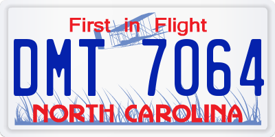 NC license plate DMT7064