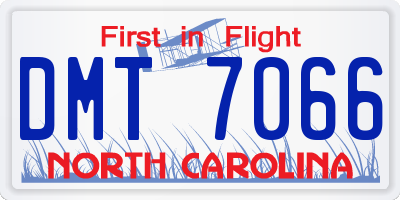 NC license plate DMT7066