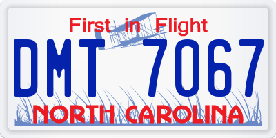 NC license plate DMT7067