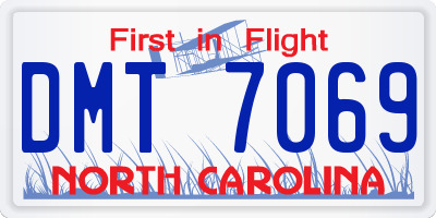 NC license plate DMT7069