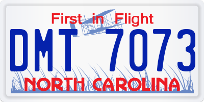 NC license plate DMT7073