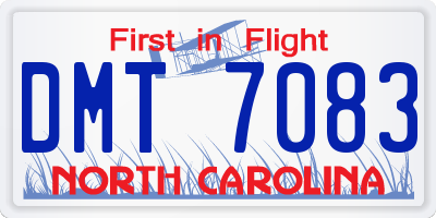 NC license plate DMT7083