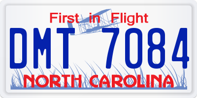 NC license plate DMT7084