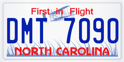 NC license plate DMT7090