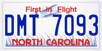 NC license plate DMT7093