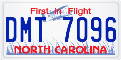 NC license plate DMT7096