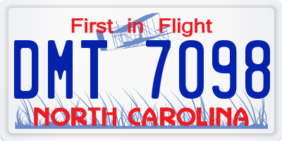 NC license plate DMT7098