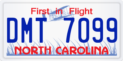 NC license plate DMT7099