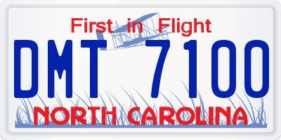 NC license plate DMT7100
