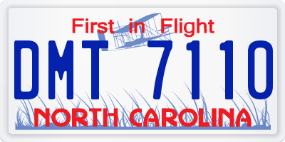 NC license plate DMT7110