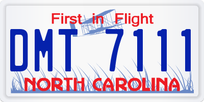NC license plate DMT7111