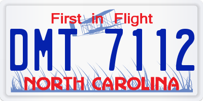 NC license plate DMT7112