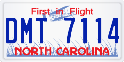 NC license plate DMT7114