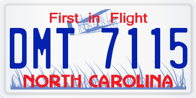 NC license plate DMT7115