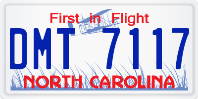 NC license plate DMT7117