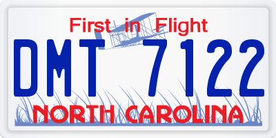 NC license plate DMT7122