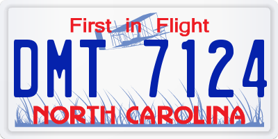 NC license plate DMT7124