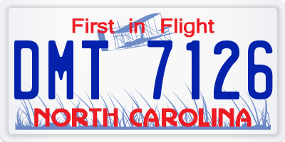 NC license plate DMT7126
