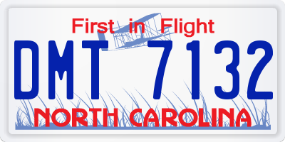 NC license plate DMT7132