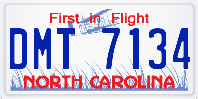 NC license plate DMT7134