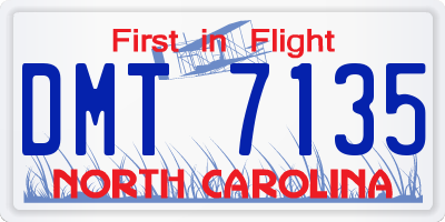 NC license plate DMT7135