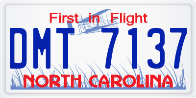 NC license plate DMT7137