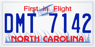 NC license plate DMT7142