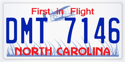NC license plate DMT7146