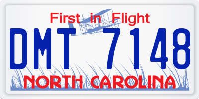 NC license plate DMT7148