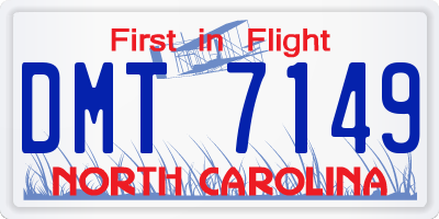 NC license plate DMT7149