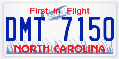 NC license plate DMT7150