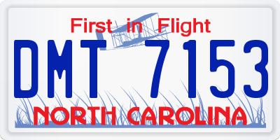NC license plate DMT7153