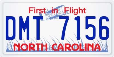 NC license plate DMT7156