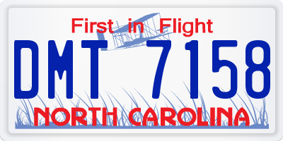 NC license plate DMT7158