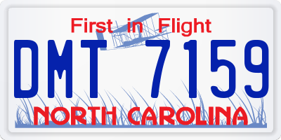 NC license plate DMT7159