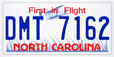 NC license plate DMT7162