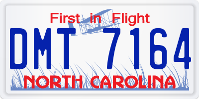 NC license plate DMT7164