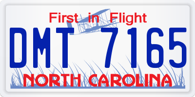 NC license plate DMT7165
