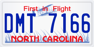 NC license plate DMT7166